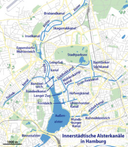 Karte Alster und Kanäle